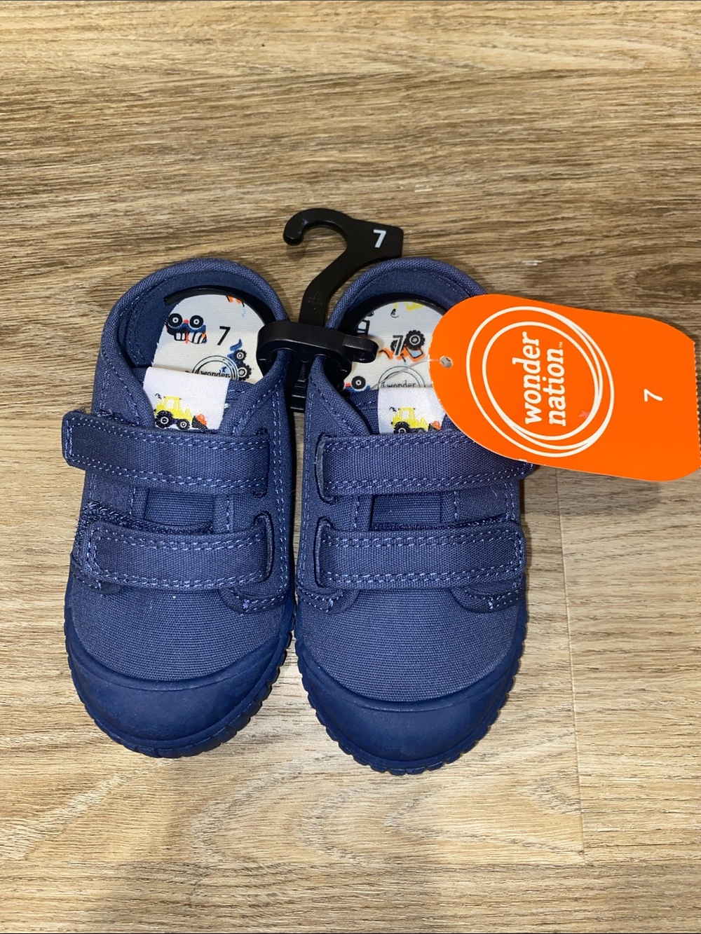 wonder nation Navy Blue Toddlers' Sneakers with Hook-and-Loop Straps